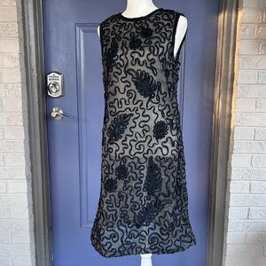 Vintage Black Lace Dress, S